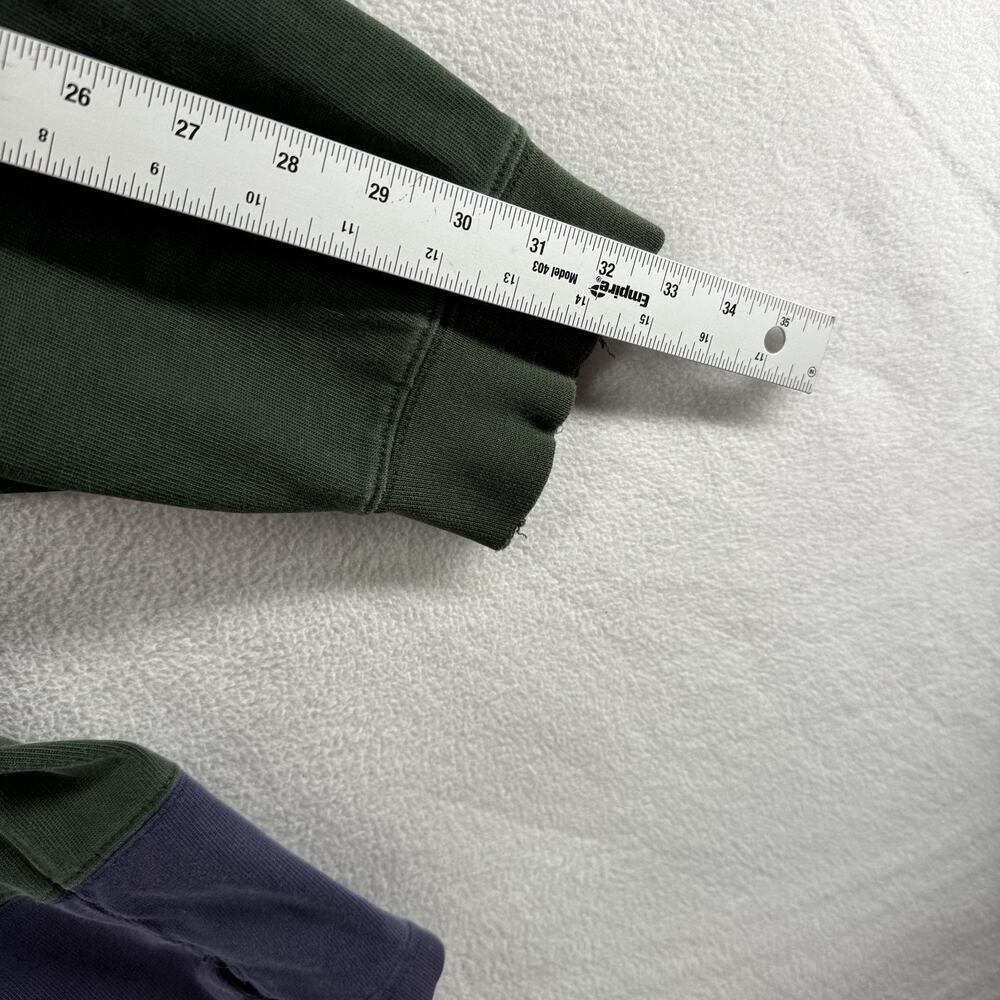 Vintage LL Bean Rugby Shirt men's XL Blue Green Colorblock Thick Distressed y2k - Picture 6 of 10